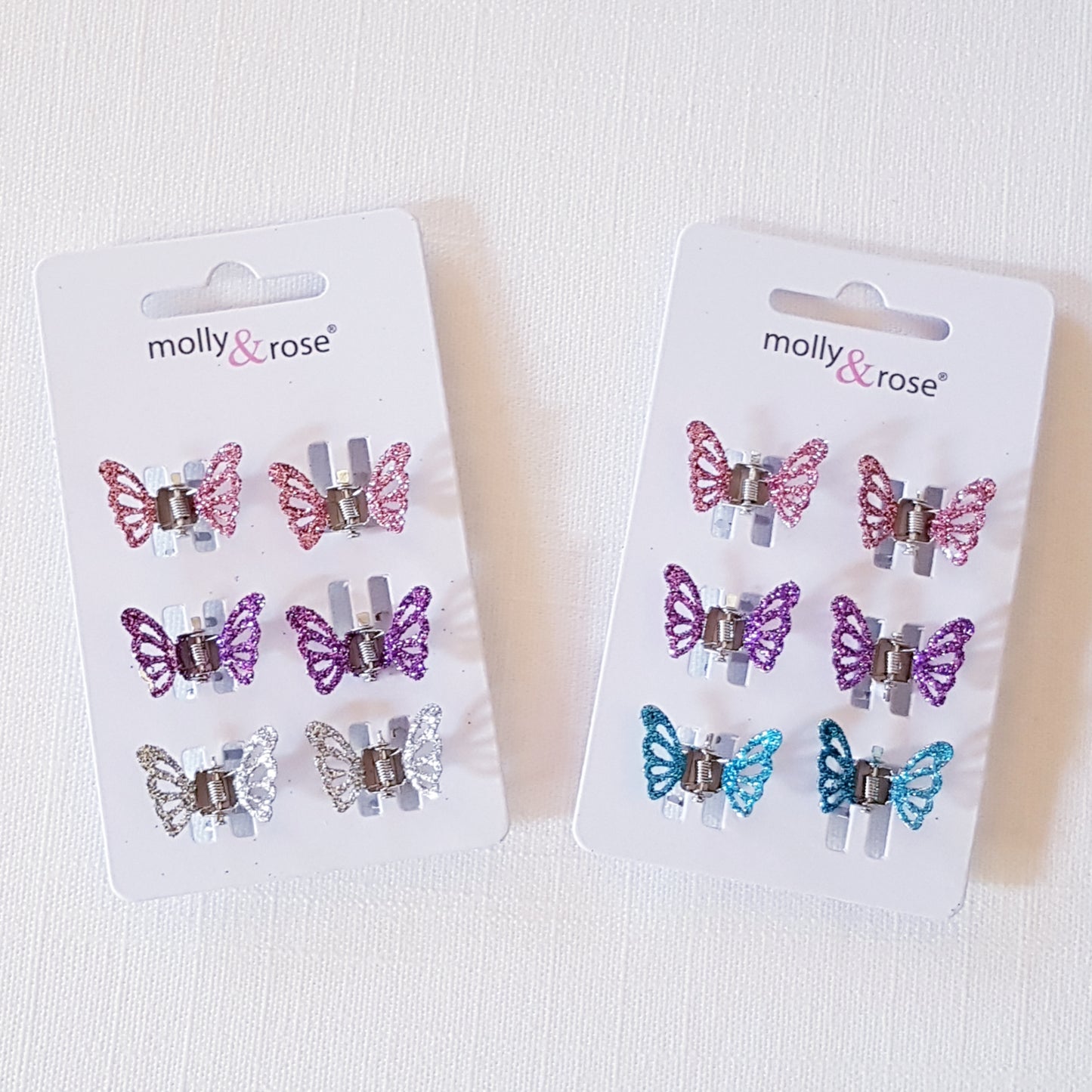 Molly & Rose - Hair clips 6 pcs. - Butterflies Glitter