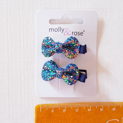 Molly & Rose - Hårklemmer 2 stk. - Sløjfe Chunky Glimmer