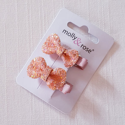 Molly & Rose - Hårklemmer 2 stk. - Sløjfe Chunky Glimmer