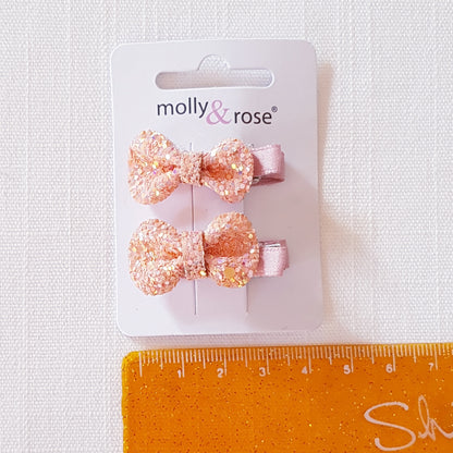 Molly & Rose - Hårklemmer 2 stk. - Sløjfe Chunky Glimmer