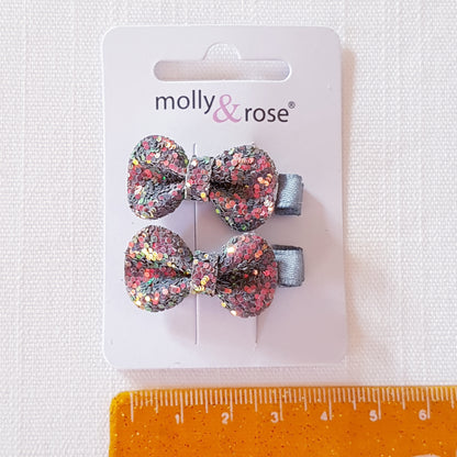 Molly & Rose - Hårklemmer 2 stk. - Sløjfe Chunky Glimmer