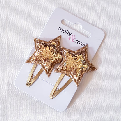 Molly & Rose - Hair clips 2 pcs. - Star Chunky Glitter