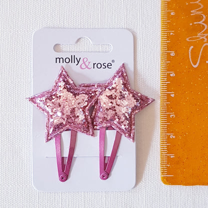 Molly & Rose - Hair clips 2 pcs. - Star Chunky Glitter