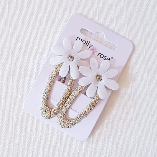 Molly & Rose - Hårklemmer 2 stk. - Marguerit Glimmer