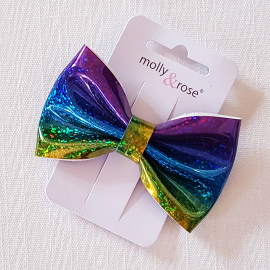 Molly & Rose - Hair clip 1 pc. - Rainbow-colored Bow