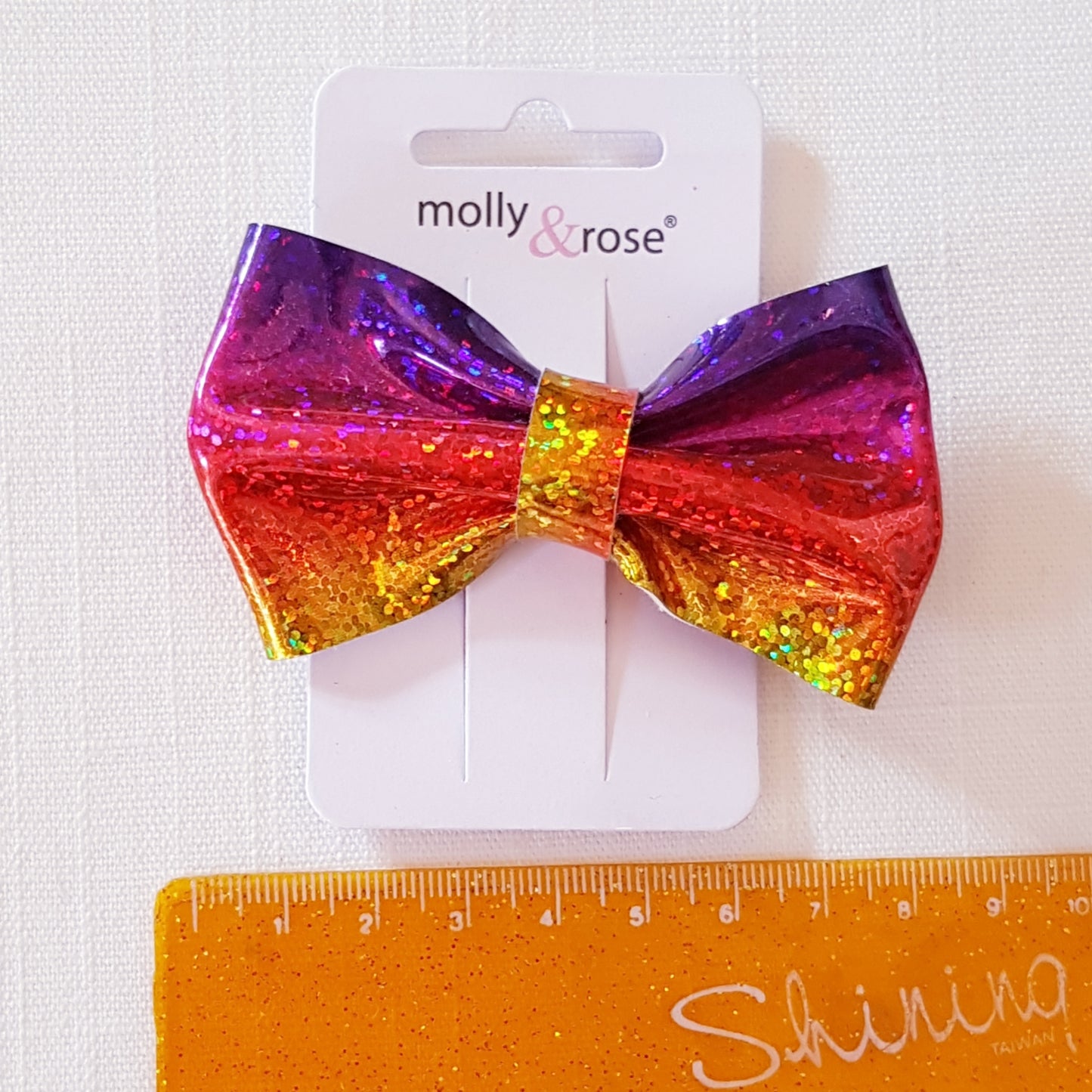 Molly & Rose - Hårklemme 1 stk. - Regnbue-farvet Sløjfe