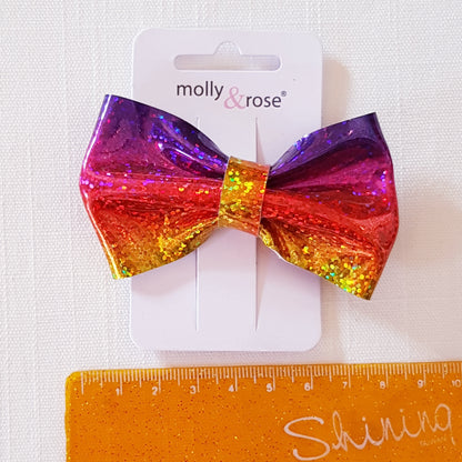 Molly & Rose - Hårklemme 1 stk. - Regnbue-farvet Sløjfe