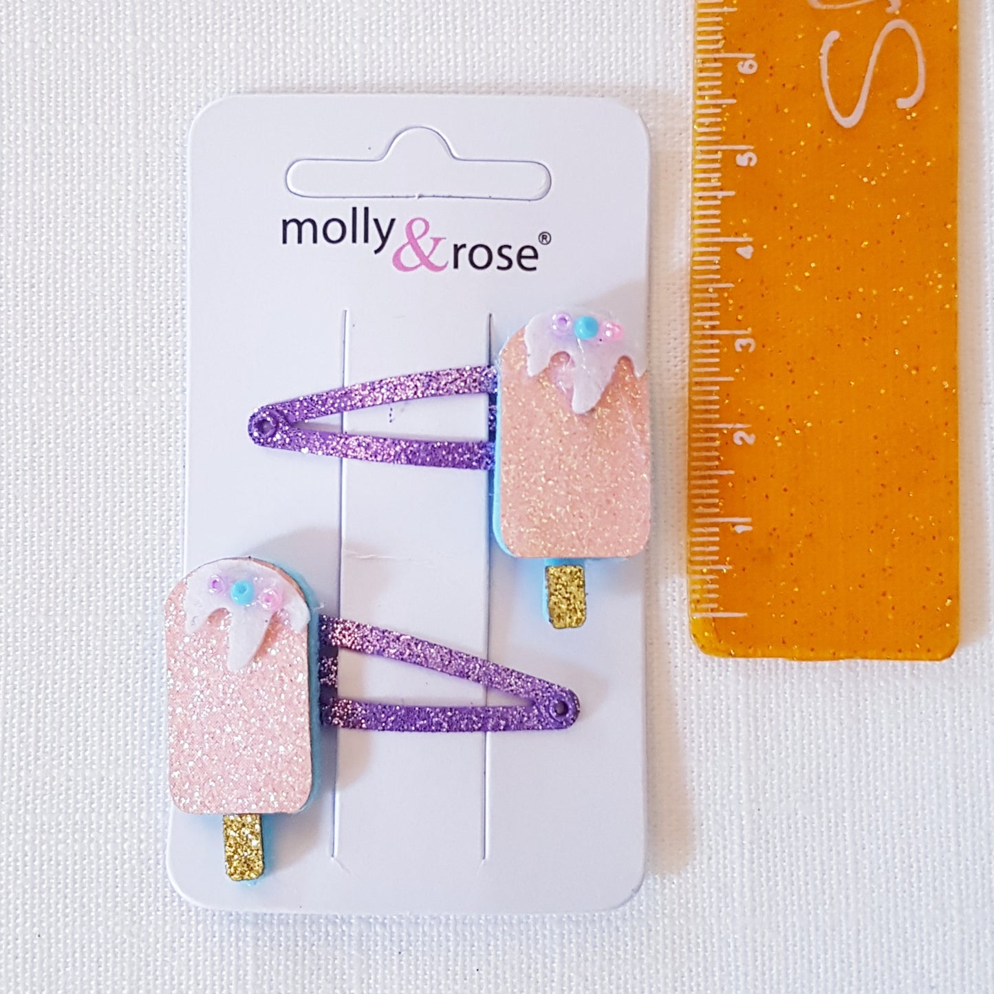 Molly & Rose - Hair clips 2 pcs. - Popsicle/Ice Cream Glitter