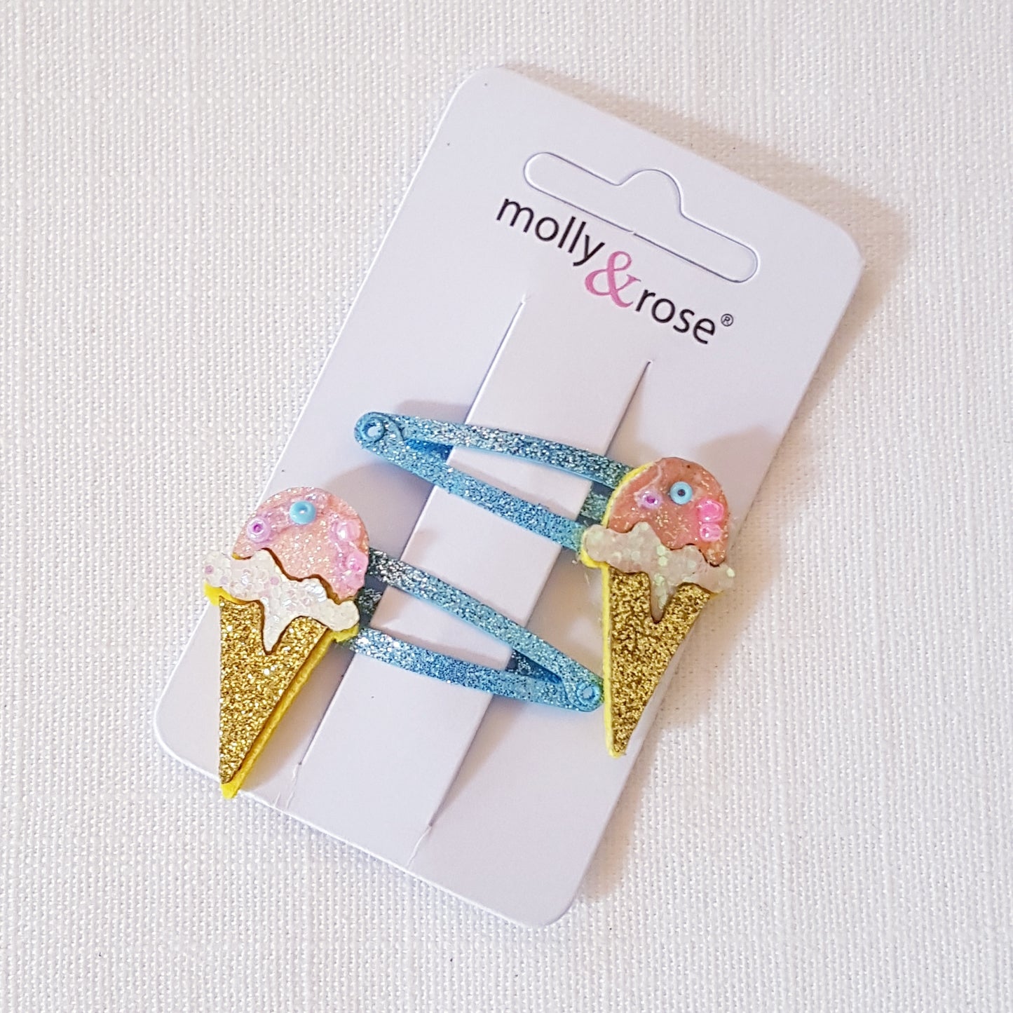 Molly & Rose - Hair clips 2 pcs. - Popsicle/Ice Cream Glitter