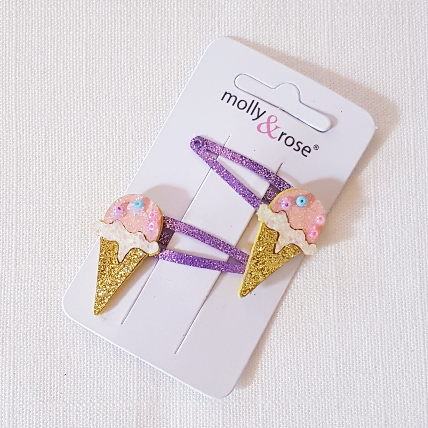Molly & Rose - Hair clips 2 pcs. - Popsicle/Ice Cream Glitter