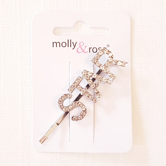 Molly & Rose - Hårklemme 1 stk. - Diamant/Krystal ord - STAR