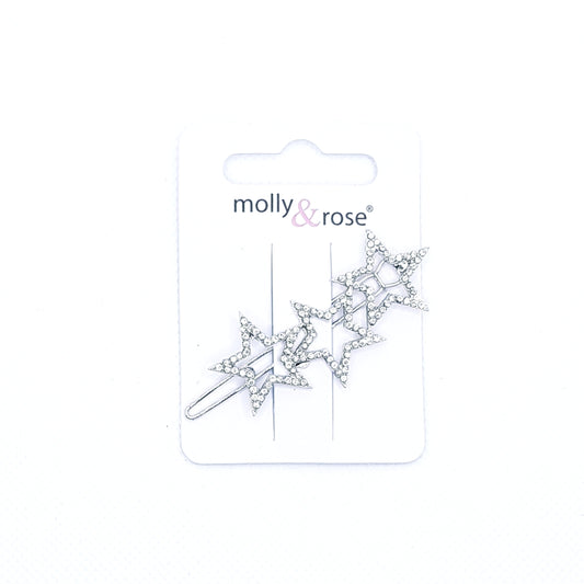Molly & Rose - Hårklemme 1 stk. - Diamant/Krystal - 3 stjerner