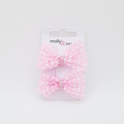 Molly & Rose - Hårklemmer 2 stk. - Sløjfe Glimmer