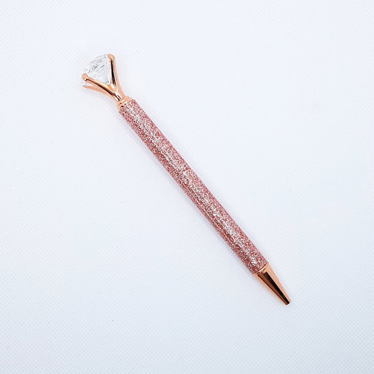 Ballpoint pen - Rose Gold Glitter Diamond (black ink)