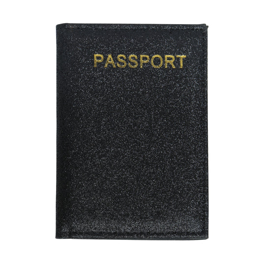 Passport Cover - Glitter Black