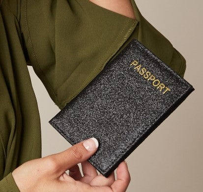Passport Cover - Glitter Black