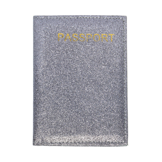 Passport Cover - Glitter Silver