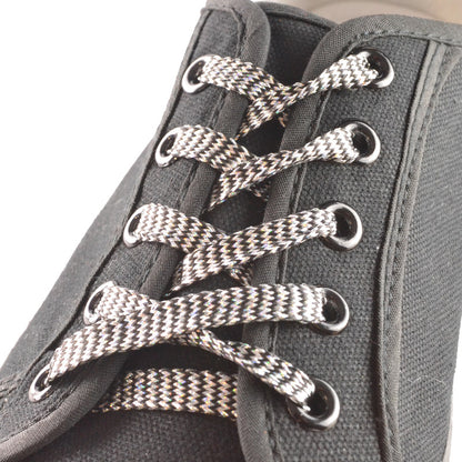 Snørebånd - Sort med Sølv Glitter - Flad - 100 cm