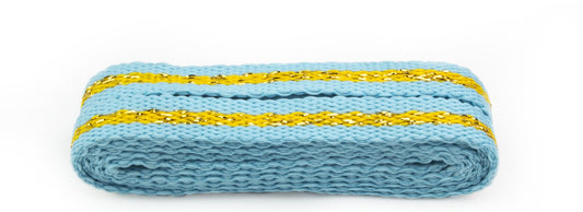 Shoelaces - Turquoise with Gold Glitter Stripe - Flat - 100 cm