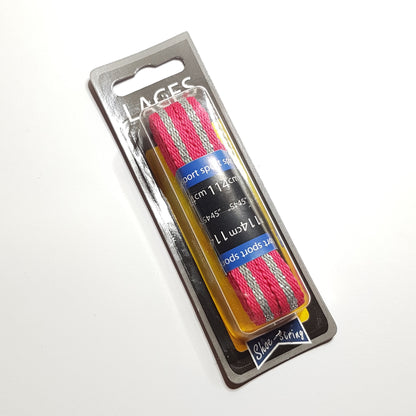 Shoelaces - Hot Pink with Silver Glitter Stripe - Flat - 114 cm
