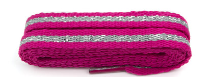 Shoelaces - Hot Pink with Silver Glitter Stripe - Flat - 114 cm