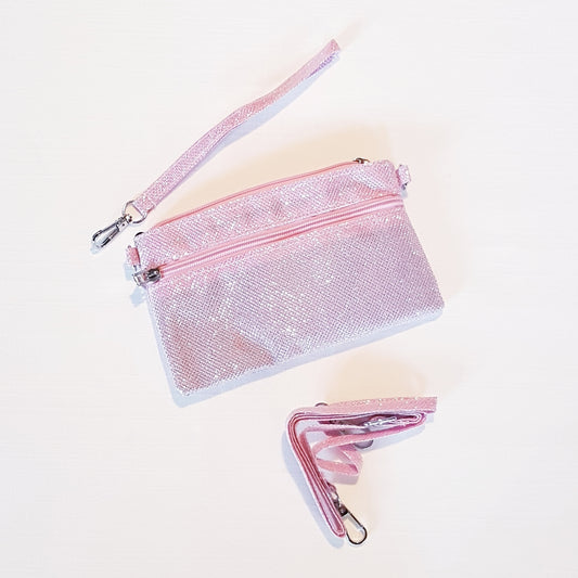 Clutch Taske - Lyserød Glitter