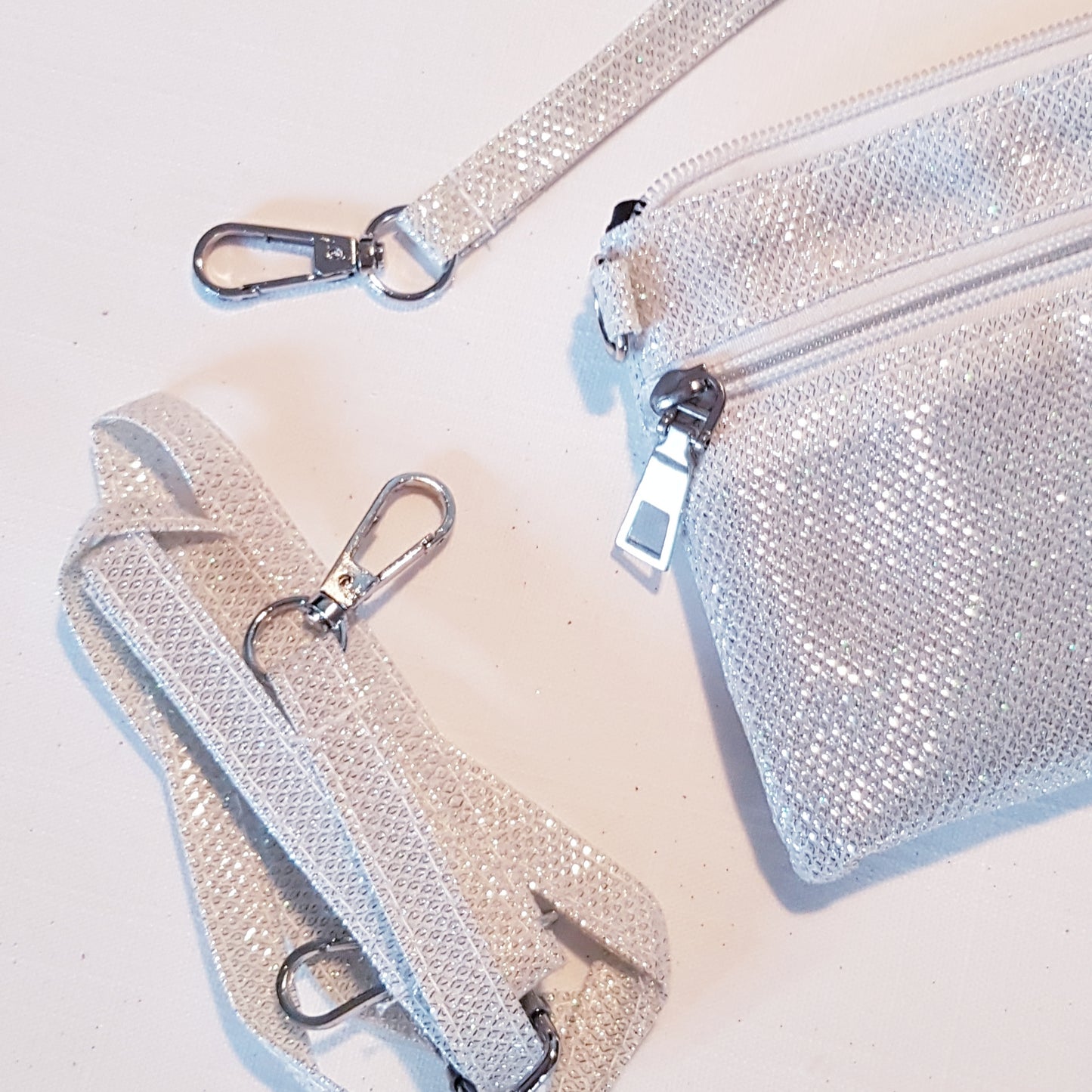 Clutch Taske - Hvid Glitter