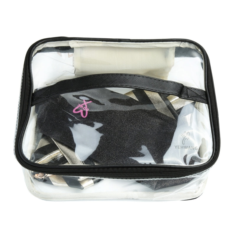 Set of 3 make-up bags - Combi Glitter Black & Gold