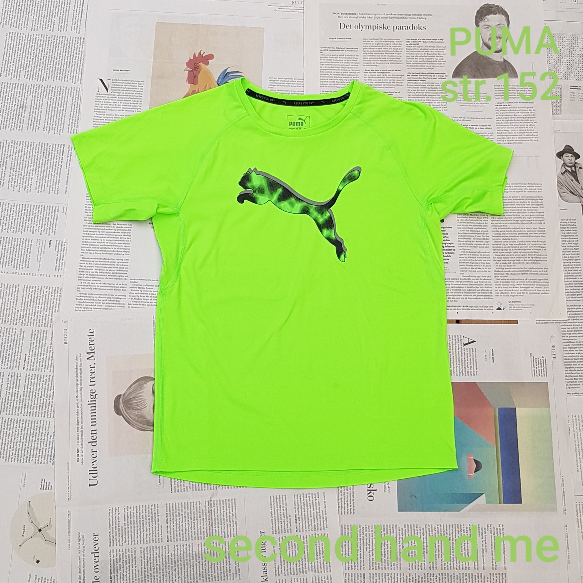 Genbrug - Tøj/Drenge - Sports T-shirt PUMA - Neon Grøn (EUR 152) – Me